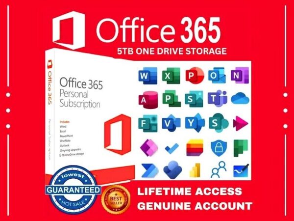 Microsoft Office 365 Pro Plus | 5 app | a vie | PC/Mac | Telechargeable version